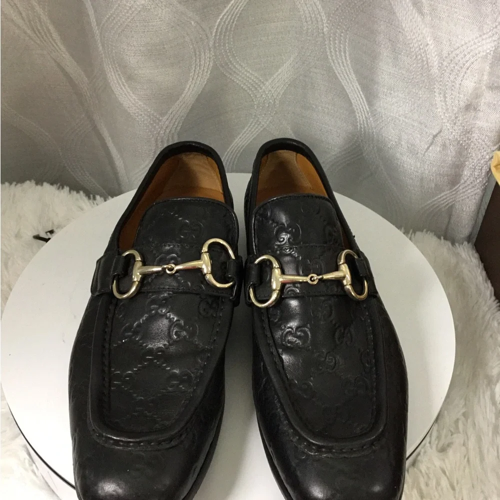 Gucci Black Leather Horsebit Loafers - Men's Dress Slip-Ons